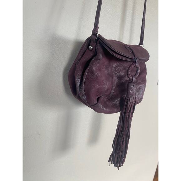 Hobo Birdie Crossbody Leather Purse Purple Metallic - Picture 3 of 8